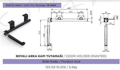 DORSE ARKA KAPI TUTAMAGI BORULU TIP